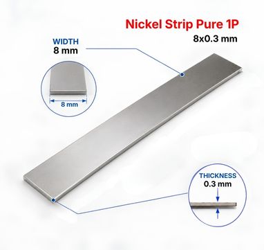 Nickel Strip Pure 1P 8x 0.3 mm