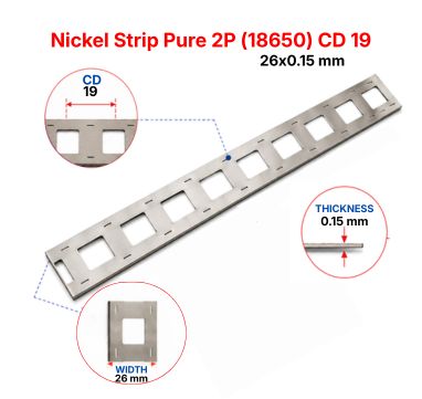 Nickel Strip Pure 2P(18650) 26x0.15 mm