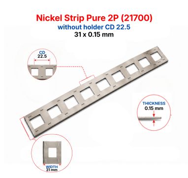 Nickel Strip Pure 2P(21700) 31x0.15 mm without holder CD 22.5