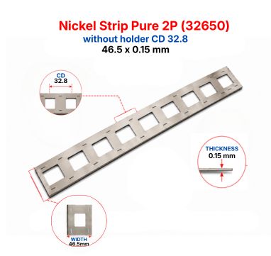Nickel Strip Pure 2P(32650) without holder 46.5x0.15 mm CD 32.8