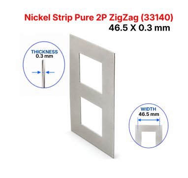 Nickel Strip Pure 2P(33140) 46.5x0.3 mm - Zig Zag
