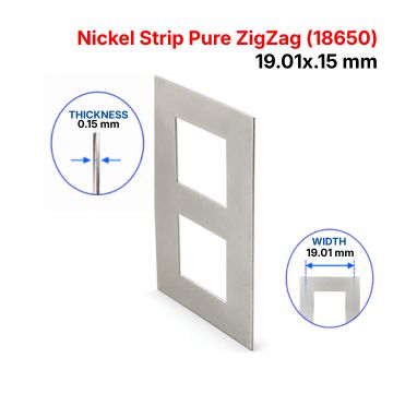 Nickel Strip Pure ZigZag ( 18650) 19.01 x.15 mm